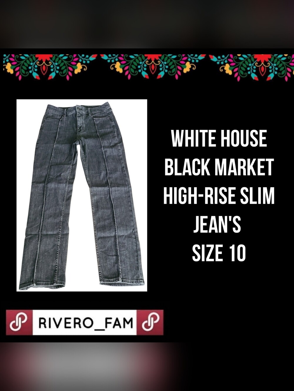 WHITE HOUSE BLACK MARKET | HIGH-RISE SLIM JEAN'S | SIZE 10